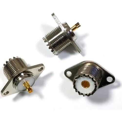 20pcs brass UHF SO239 female 2-holes Flange solder Panel mount adapter