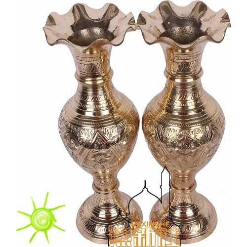 India imported copper bronze hand carved vase features gifts home furnishings brass flower vase
