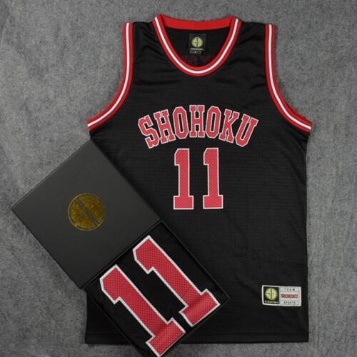 Cosplay Costume Shohoku NO.11 Kaede Rukawa Red Basketball Jersey Tops SportsWear Team Uniform