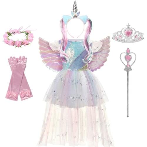 LUCKKidS Unicorn Dress Lolita Girls Little Girl Princess Dresses Elegant Party Costumes Children Clothing Dress Ball Gown