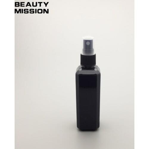 BEAUTY MISSION Hot sale,30pcs,100ml Square Black perfume spray bottle,cosmetics packaging,empty refillable bottles