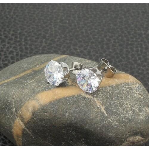 Fashion Stainless Steel Jewelry Mutil Size Round Stud Earrings For Woman & Girl Party Gift EASKADBN