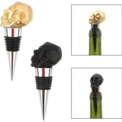 Stainless Decorative Skull Wine Bottle Stopper Beverage Saver Reusable