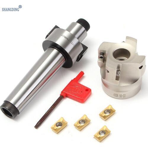 New Arrival MT3 FMB22 M12 Tool Holder Shank 50mm with Drawbar Face Endmill CNC Milling Cutter w/ 4pcs APMT1604 Carbide Inserts