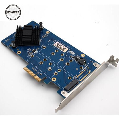 PCIe X4 to 2.5" SATA +m.2+2Port SATA3.0, SATA Riser Card PCIe to SATA 2.5" SSD Adapter PCIe to M.2 Converter With RAID Function