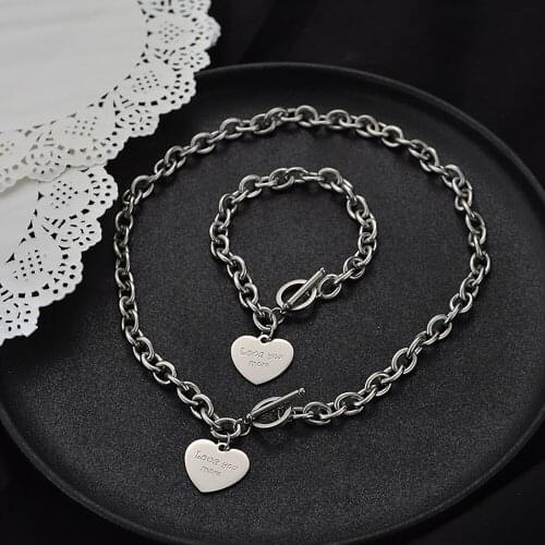 Personalized Jewelry sets fine bracelets neckalce for women Hiphop Herat necklace 2021