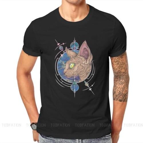 The Familiar Round Collar TShirt Canadian Hairless Cat Sphynx Fabric Classic T Shirt Mans Clothes Fashion Plus Size Hot Sale