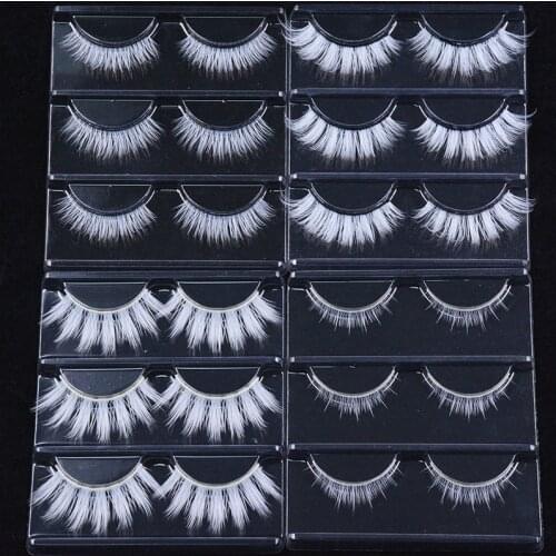 OKAYLASH 3 Pairs/Lot Classy White Cosplay False Eyelashes Fluffy Snow White Bottom Makeup Eye Lashes Halloween Vegan Cilias Bulk