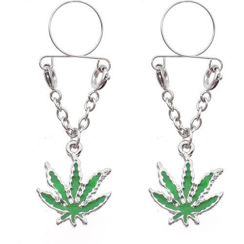 Sexy Adjustable Non Pierced Cilp on Long Dangle Chain 2Pcs Fake Nipple Rings body piercing jewelry