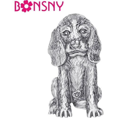 Bonsny Alloy Antique Silver Plated Beagles Dog Brooches Cute Animal Pins Clothes Scarf Jewelry For Women Girls Gift Accessories