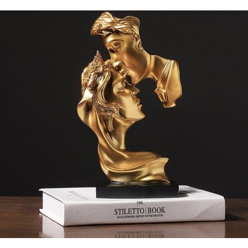 Nordic Ins Abstract Couple Statues Ornaments Resin Modern Art Sculpture Figurine Crafts Home Decoration Accessories Wedding Gift