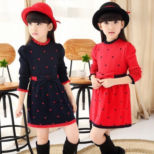 Girls Fleece Lined sweater Cartoon Cute Casual Bow Cotton Girls Spring Clothes girls sweater for 6 7 8 9 10 12 14 years