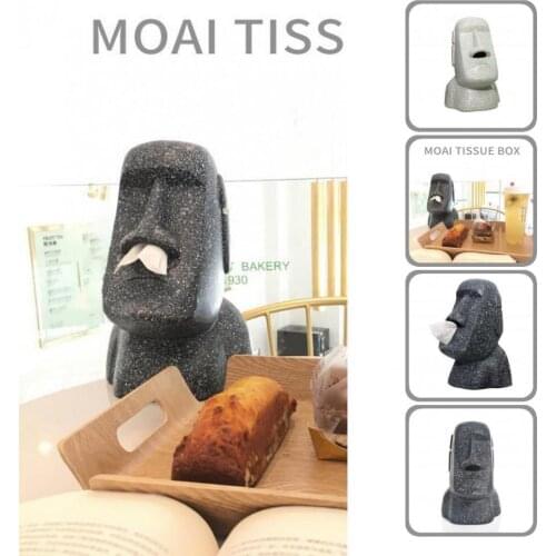 2 Colors Convenient Creative Face Pattern Tissue Organizer Portable Tissue Holder Retro Style for Bedroom