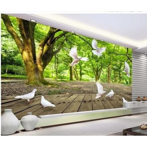 Home Decoration 3d customized wallpaper Forest pigeons 3d murals wallpaper for living room mural 3d wallpaper