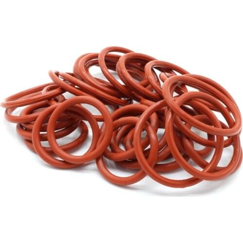 100pcs VMQ O Ring Gasket Thickness CS 3.5mm OD 12 ~ 46mm Silicone Rubber Insulated Waterproof Washer Round Shape Nontoxi Red