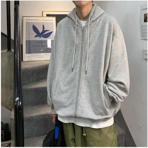 VIANKANI Spring Mens and Womens Hooded Cardigan Trend Student Hip-Hop Sports Ins Hong Kong Style Casual Jacket