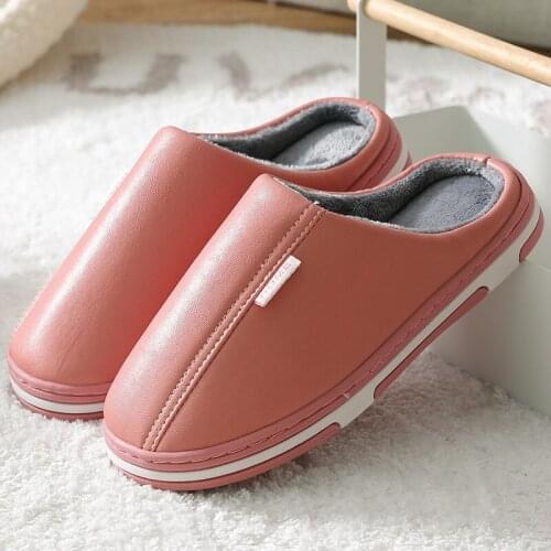 Waterproof Non-Slip Home Slippers Winter Warm Women Indoor Cotton Non-slips Ladies Soft Slippers Memory Foam Couples Shoes