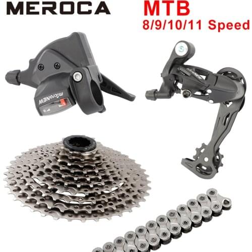 MEROCA mountain bike transmission assembly 8/9/10/11 speed HG flywheel MTB Cassette Shifter Rear Derailleur