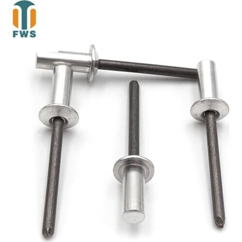 50 PCS M5 8-28mm DIN EN ISO 15973 GB /T 12615.1 Aluminum Steel Closed End Blind Rivets With Break Pull Mandrel Protruding Head