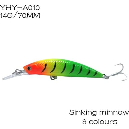 1pc 70mm 14g Long Tongue Fishing Lures Sinking Minnow Hard Swimbait