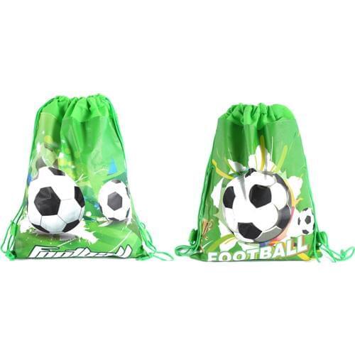 1pc Football non-woven drawstring bag backpack kids travel school decor gift bags green drawstring backpack pocket