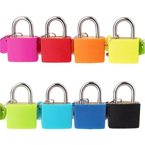 1pc Padlock with 2keys Brass Mini Strong Metal Lock Suitcase/Drawer/Luggage/Diary/Notebook Travel/Home Red/Orange/Yellow/Green