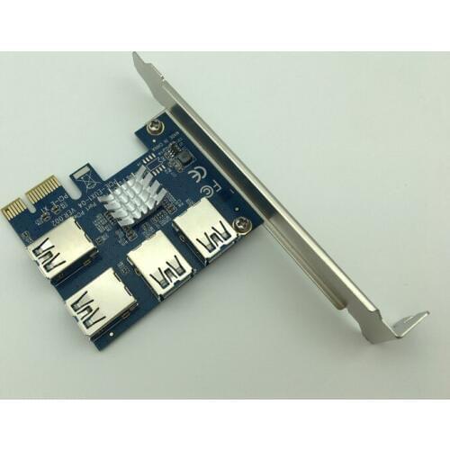 10PCS USB 3.0 4-port Riser Card PCI-Express Host Controller Convert Card Adapter High Speed USB 3.0 Converter for Bitcoin Mining