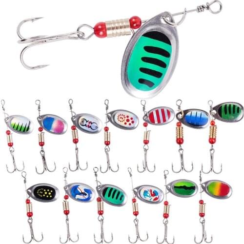 13 Colors Peche Spinner Fishing Lures Wobblers CrankBaits Jig Shone Metal Sequin Trout Spoon with Hooks for Carp Fishing Pesca