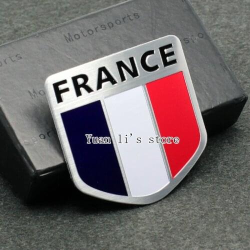 1X Rear 3D aluminum FRANCE FLAG FRENCH Car Emblem Badge Sticker Decal 50*50mm Car Styling