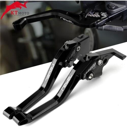 2020 New logo REBEL Motorcycle CNC Adjustable 3D Rhombus Motorcycle Brake Clutch Levers For Honda Rebel500 Rebel 500 2017-2020