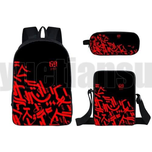 3D Tekashi 69 Bagpack 16 Inch Anime 6IX9INE Backpack 3D Bookbag Schoolbag Cute Album GOOBA Pencil Case Shoulder Bag 3 Pcs Set