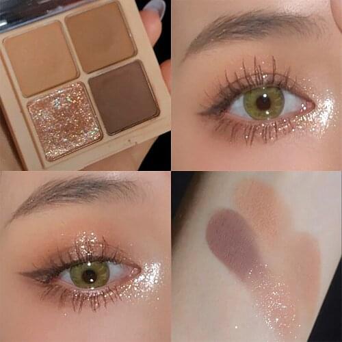 4 Colors Professional Eyeshadow Palette Makeup Glitter Eye Shadow Pallet Shimmer Nude Palette Of Shades Makeup Set Cosmetic