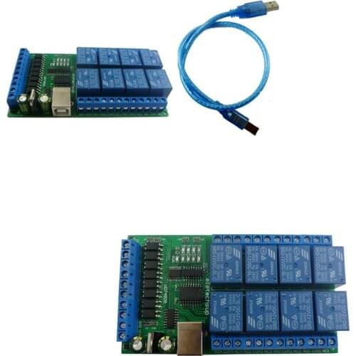 8Ch USB Serial Port Optical Isolation Relay Module Rs232 Switch Board Ch340 For Win10 Win7 Linux Max Os