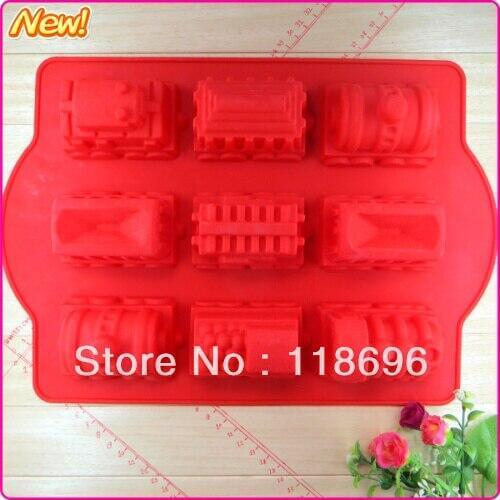 9PC/set train Large silicone cake mold Birthday cake mould Baby favorite train mold