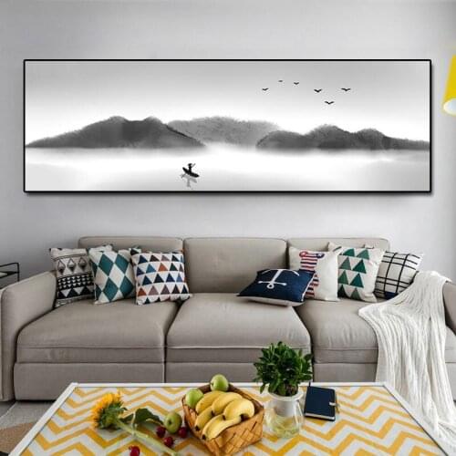 Diamond Painting 5D DIY Cross Stitch China Style Black and White Landscape Diamond Embroidery Mosaic Art Large Size Home Decor