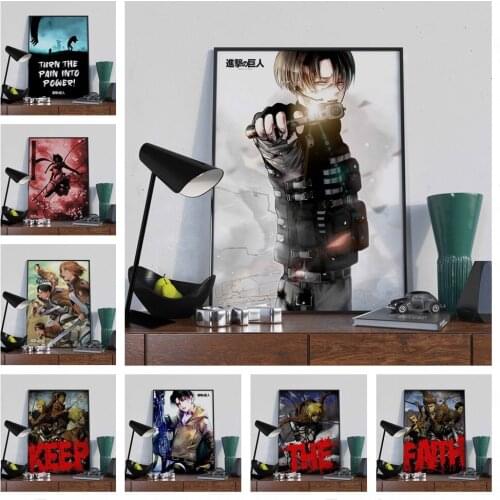 Anime Posters Attack on Titan Anime Retro Poster High Quality Canvas Painting Wall Decor Wall Art Picture Room Decor Home Decor