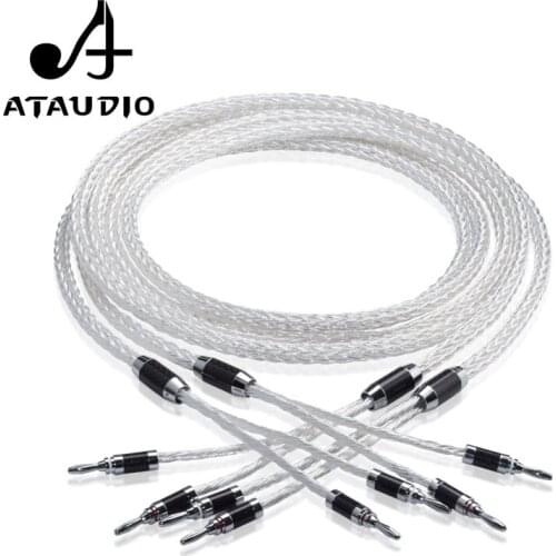 ATAUDIO 8ag Pure Silver-plated OCC Hifi Speaker Cable Hi-end Speaker Wire for Amplifier and CD