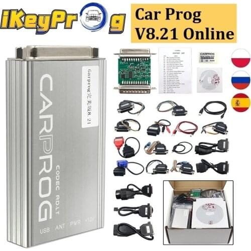 ONLINE CARPROG 8.21 Full Adapters CarProg V10.93/V8.21 OBD2 Repair Car Prog Programmer Full Car Prog V10.93 ECU Programmer
