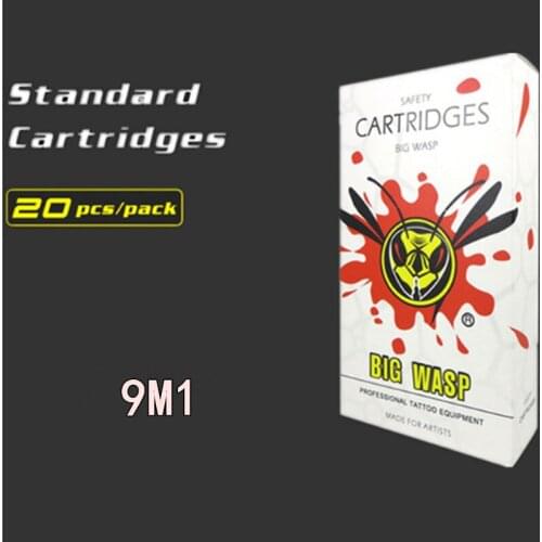 BIGWASP White Disposable Needle Cartridge 9 Single Stack Magnum (9M1) 20Pcs/Box