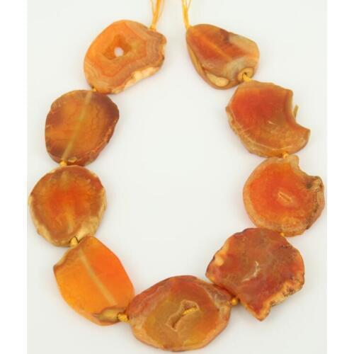 Large Slab Beautiful Yellow Flat Slab Geode Druzy Stone Slice Jewelry Beads Orange Color Pendant Beads