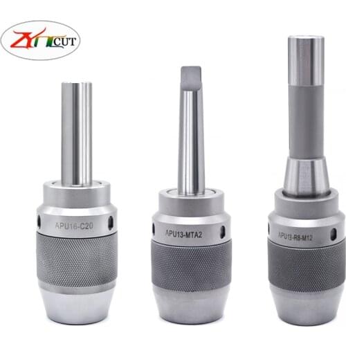 C20 MTA3 MTA4 R8-APU13 APU16 High Precision and Hard Claw Integrated Automatic Locking Morse taper drill chuck shank