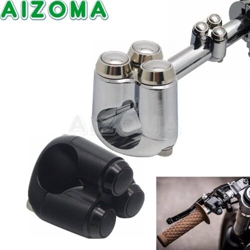 Black/Chrome 2/3 Button Motorcycle Handlebar Mount Switch Button Headlight Start Kill ON OFF Fog Light Switches 7/8" Or 1" Bars