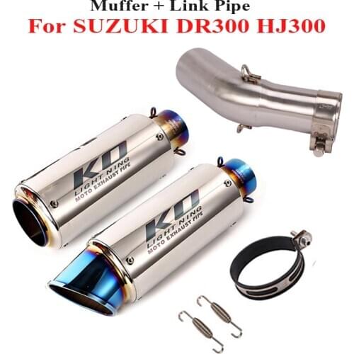 DR300 HJ300 Slip on Motorcycle Exhaust System 51mm Muffler Escape Tip Connector Link Pipe for Suzuki DR300 HJ300