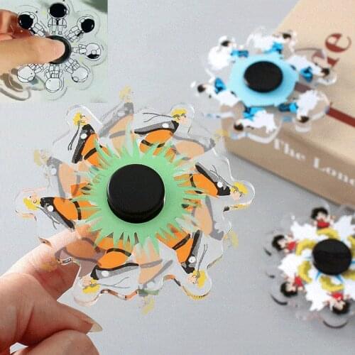 Fidget Hand Spinner Gyro Anti Stress Cartoons Animal Animation Running Comic Pattern Rotating Fingertip Spinning Toys