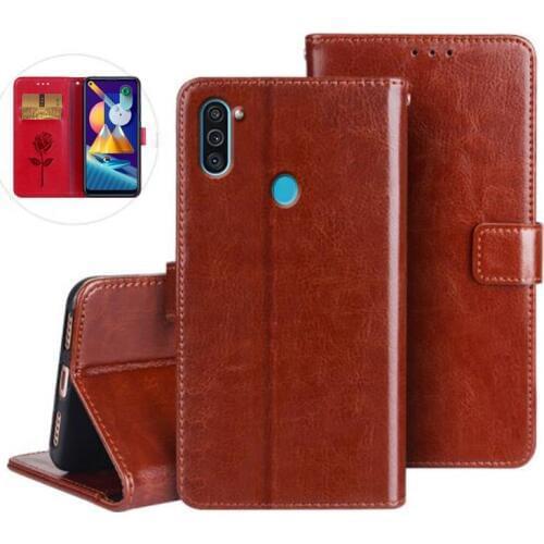 Phone Cover For Samsung Galaxy M11 SM-M115F Case Flip PU Leather Wallet Stand Capa For Samsung M11 Fashion Protective Shell Bag