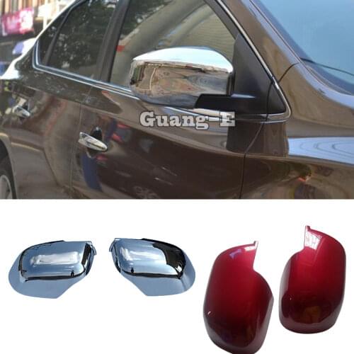 For Nissan March 2011 2012 2013 2014 2015 2016 2017 ABS chrome Car Rear View Rearview Side Glass Mirror Cover Trim Frame 2pcs