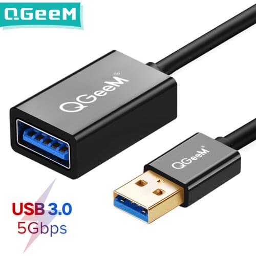 QGeeM USB Extension Cable Cord Super Speed USB 3.0 Cable Male to Female 1m 2m 3m Data Sync USB 2.0 Extender Cord Extension USB
