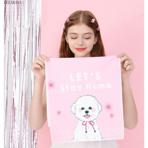 Kawaii Shiba Inu Shunsuke Dog Bichon Bear Animals Cartoon Printed Towel Washcloth Microfiber Fabric Super Soft Face Towels Toys