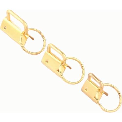20-32mm Gold Key Fob Key Rings Sets Keychain Webbing Fabric Key Chain Purse Making Hardware Jewelry Making Hardware