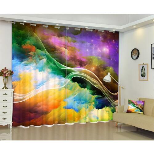 Beautiful star Clouds Luxury Blackout 3D Window Curtains Living Room Bedroom Drapes Cortinas Rideaux Customized size pillowcase